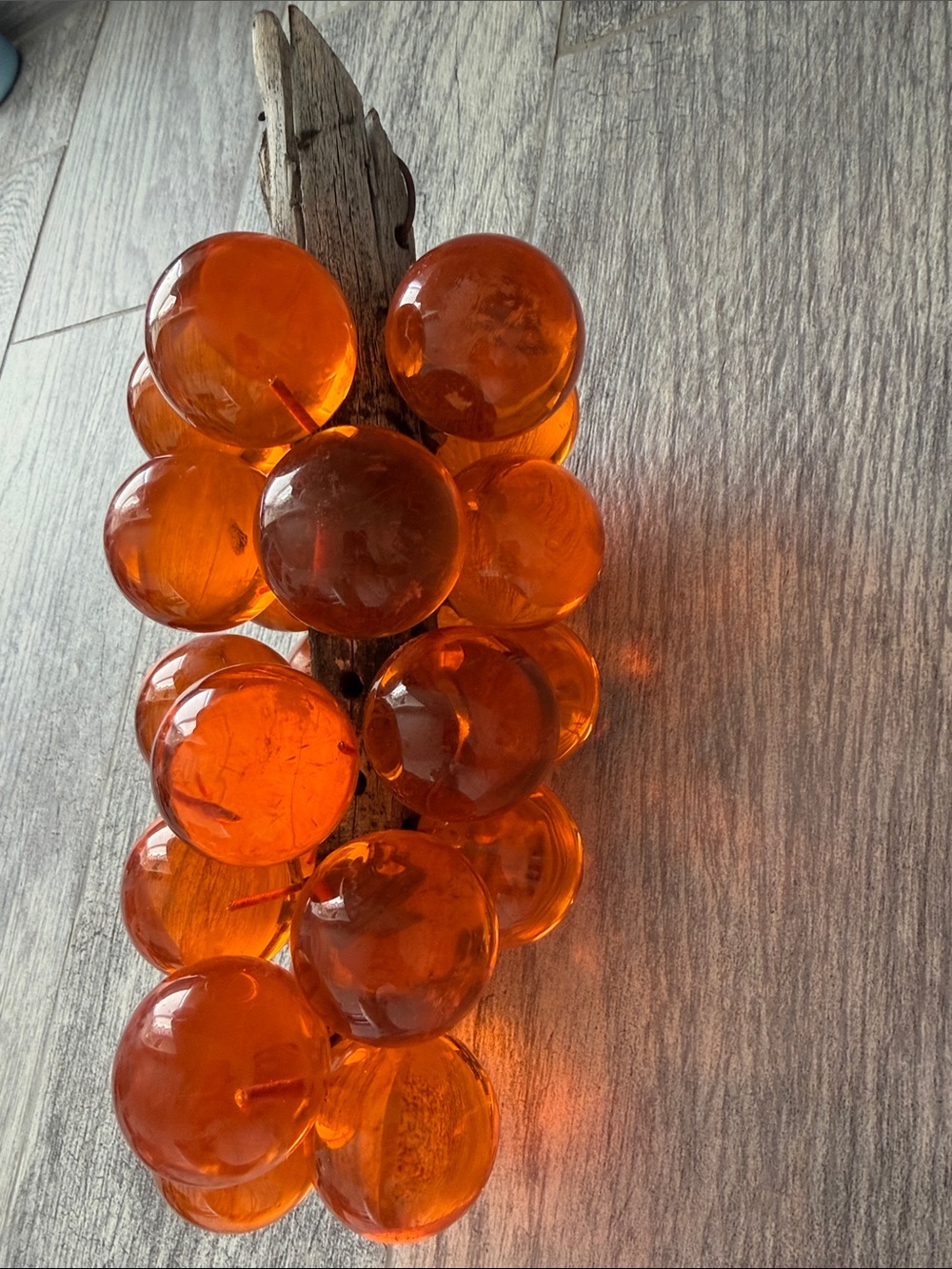 Vintage Collectable Orange Lucite Grape Cluster Decorative Accent - Picture 2 of 5